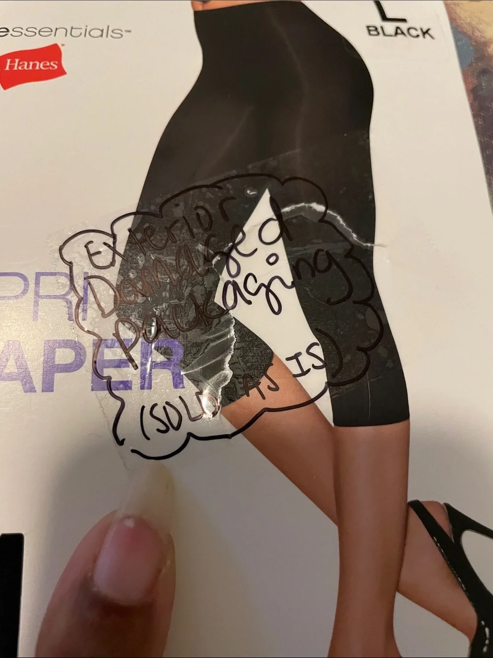 🚨DAMAGED PACKAGE🚨 1 Pair Hanes Capri Shaper Garment